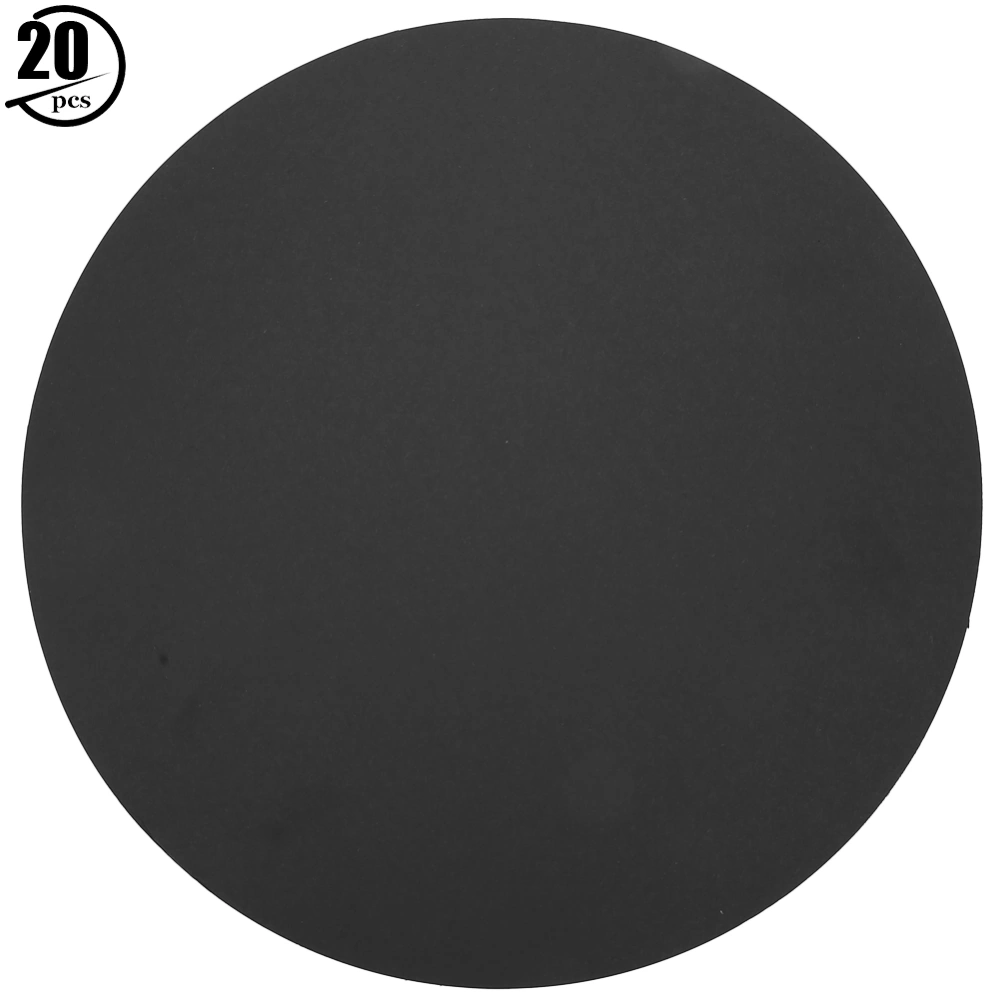 20Pcs Blank Round Paper Thickened Hand Drawing Sketching DIY Cardboard CraftBlack Paper