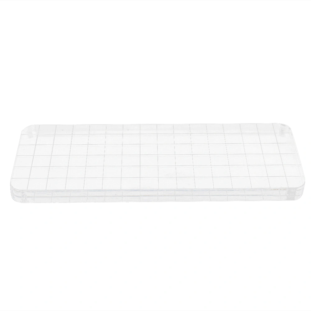 Acrylic Plate Transparent Clay Pottery Sculpture Tool Craft Sealing Accessories 9mm Thickness16x6x0.9cm, Rounded Small Square Grid