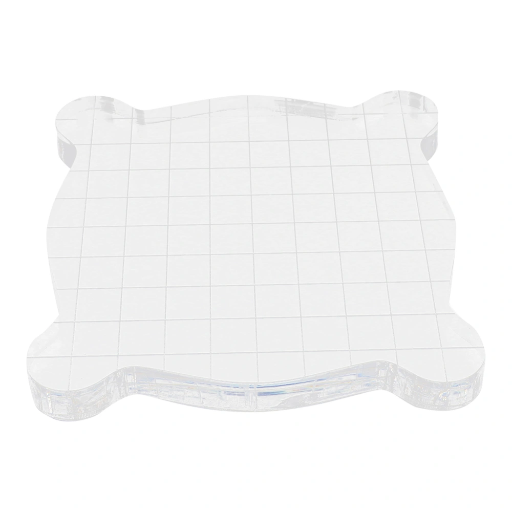 Acrylic Plate Transparent Clay Pottery Sculpture Tool Craft Sealing Accessories 9mm Thickness10x10x0.9cm, Lace Small Square Grid