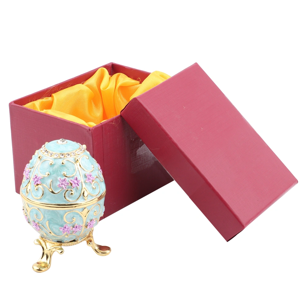 Hand Made Enameled Easter Egg Jewelry Box Organizer Home Desktop Decor Ornaments Gifts