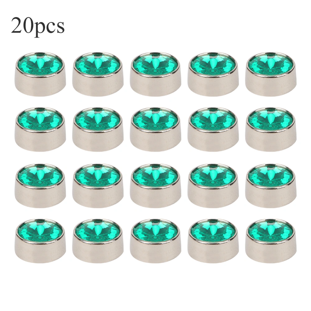 20Pcs Rivet Studs Round Alloy DIY Shoes Clothes Bags Decoration with 20Pcs Washers 12mmCyan