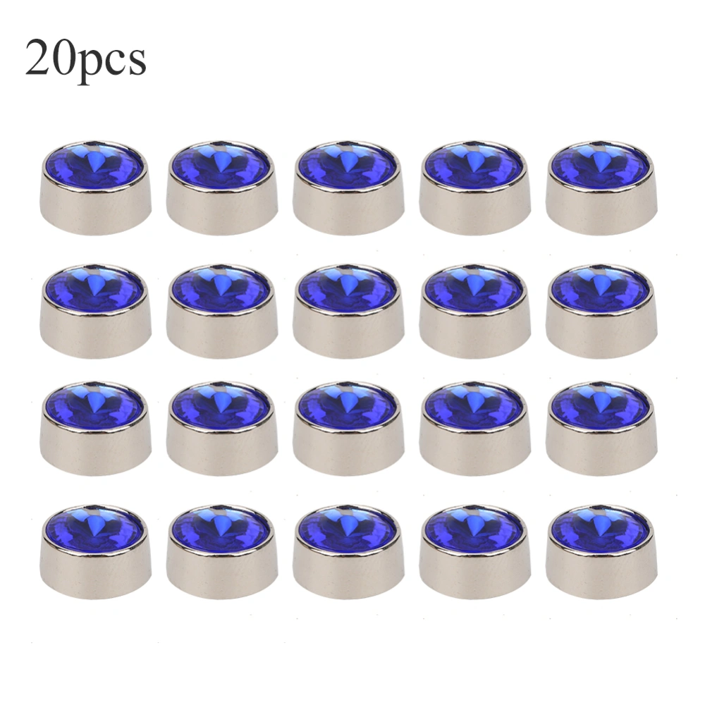 20Pcs Rivet Studs Round Alloy DIY Shoes Clothes Bags Decoration with 20Pcs Washers 12mmDeep Blue