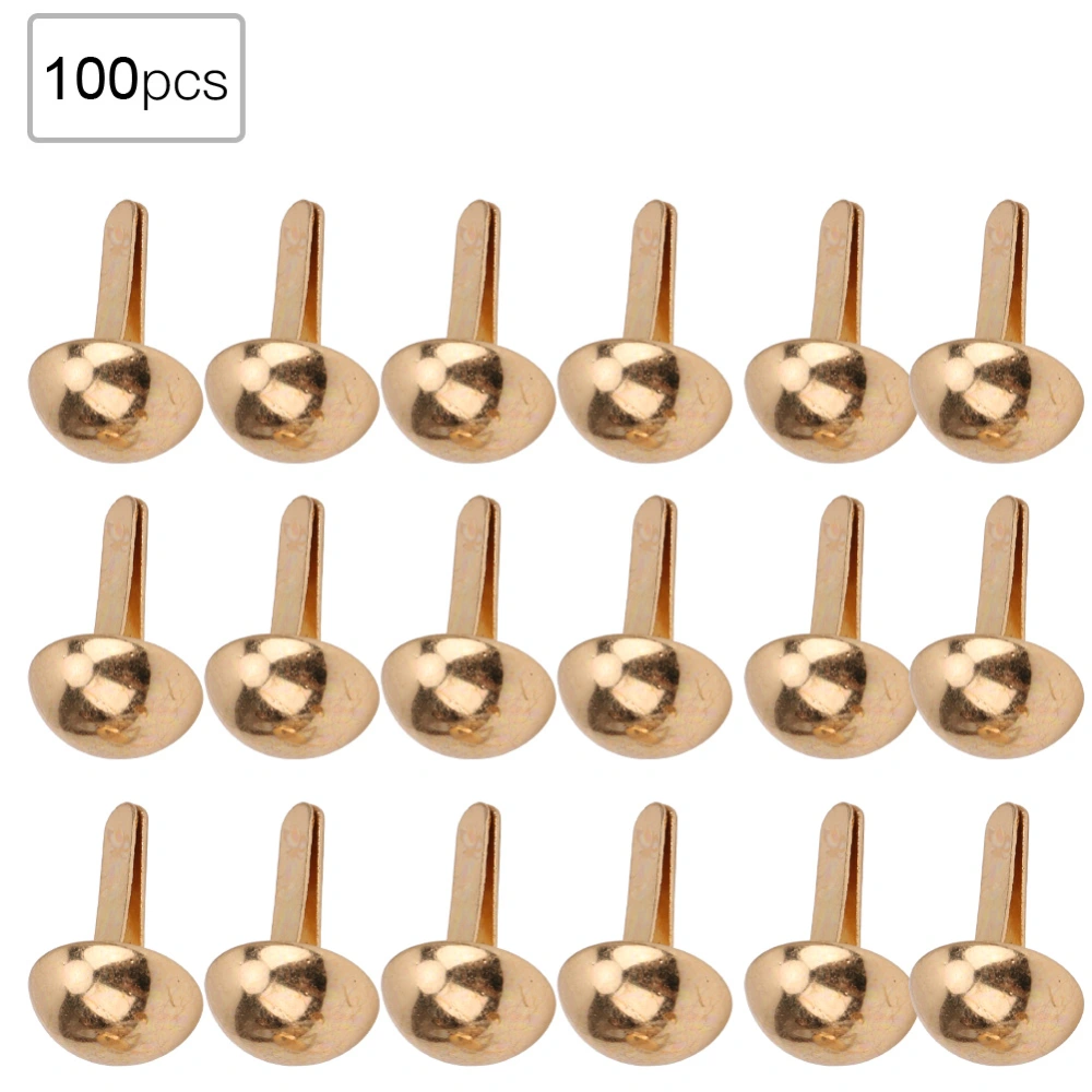 100 Pcs Mushroom shaped Decoration Rivets DIY Accessories for Bags Shoes Hats Clothes(10mm Gold )