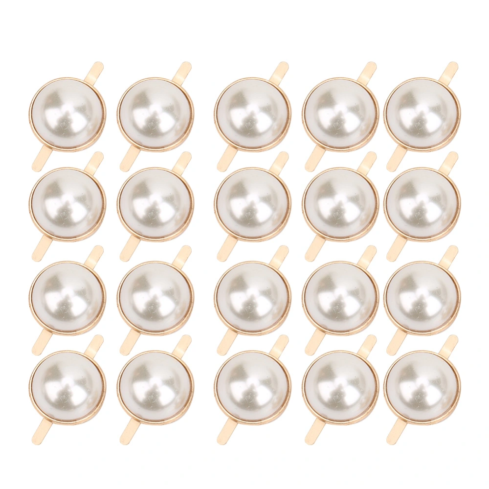 20 Pcs Half Bead Rivet Semicircular Pearl Clip Button DIY Handicraft Decoration Accessories20mm Pearl Clip Button