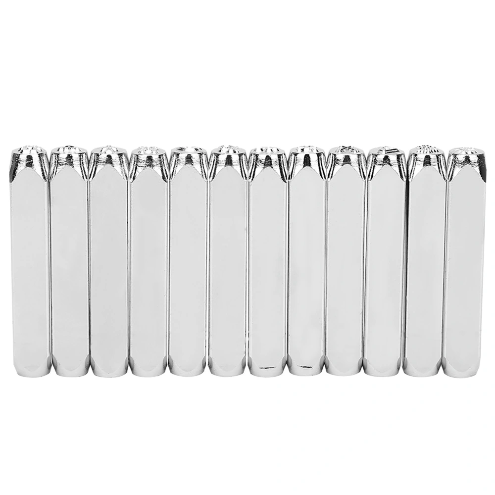 12pcs 6mm 1/4 inch Pattern Stamps Punch Carbon Steel Stamping Tools for Metal Leather Jewelryod