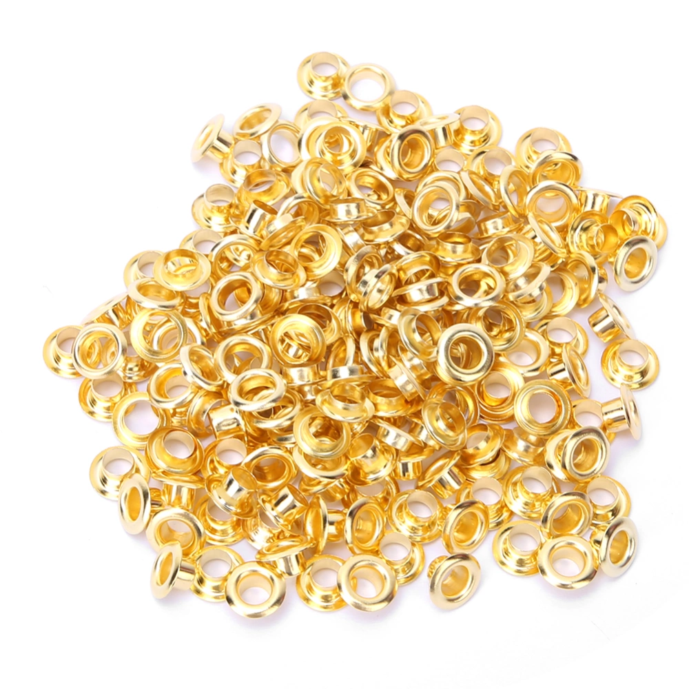 100pcs 5mm Brass Double Sided Eyelets Rivets Grommet for Belt Shoes Bag Leather CraftGold