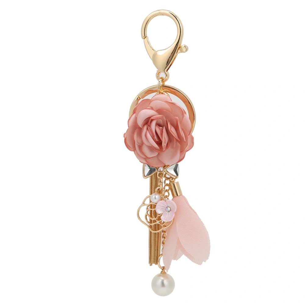 Keyring Pendant Imitation Pearl Flower Tassel Bag Decoration Key Ring Birthday Gift