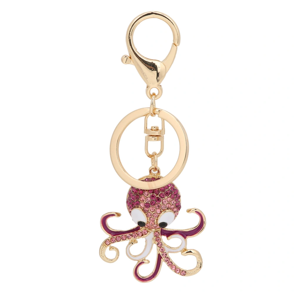 Octopus Shaped Rhinestone Key Ring Keychain Pendant Bag Decoration Birthday Gift