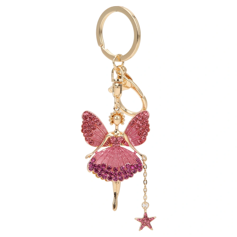 Keychain Pink Alloy Exquisite Dancing Girl Shape Key Chain Gift Car Decorative Pendants