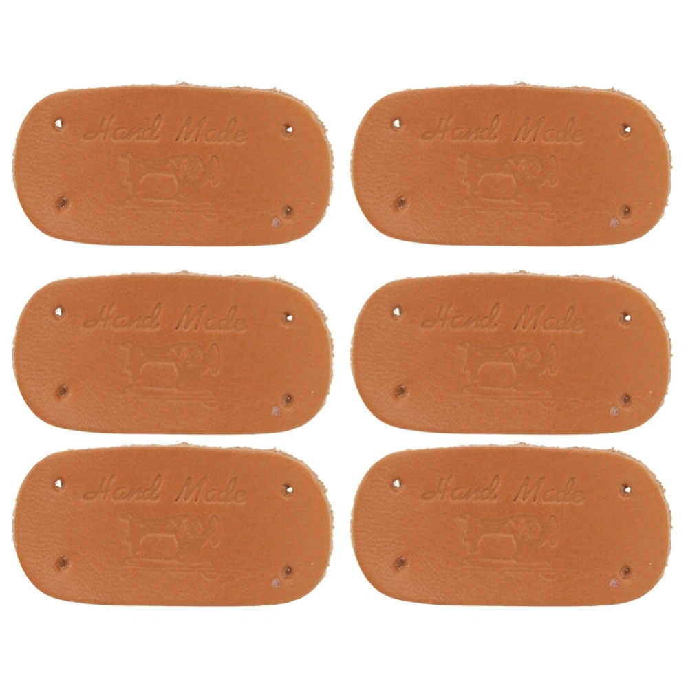 6Pcs Cow Leather Label DIY Hand‑Made Sewing Clothes Bag Decoration Accessories