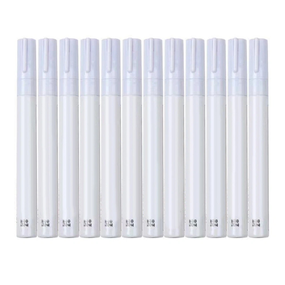 12PCS Paint Marker Pen Signing Pen Oil Tire Marker School Stationery Office SuppliesWhite