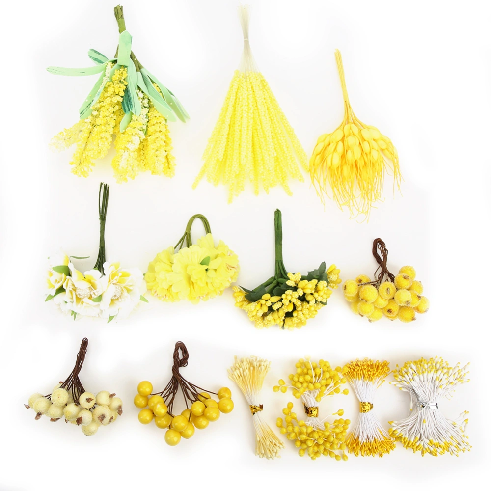 Yellow Artificial Flower DIY Handmade Floral Materials Bundle Flower Home Wedding Decor