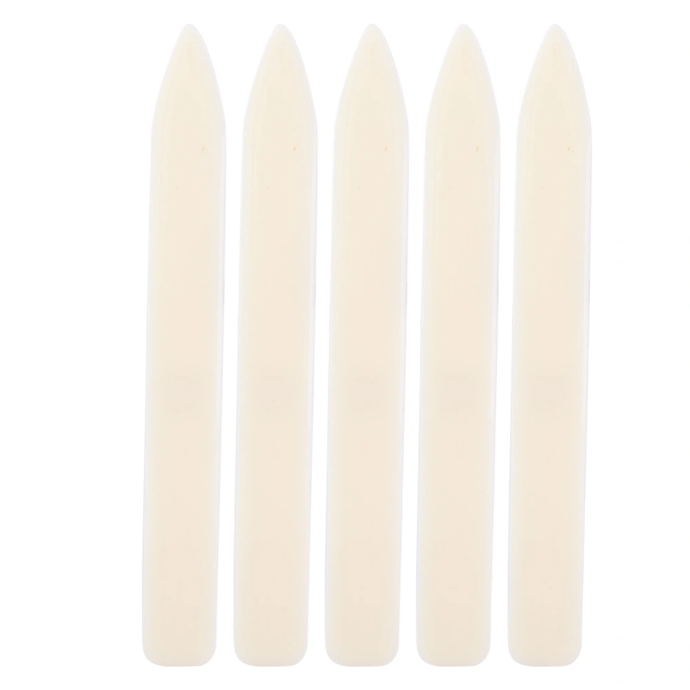 5Pcs Leather Craft Folder White Plastic DIY Hand Made Edge Trimming Sewing Tool Accessories(Long Type )