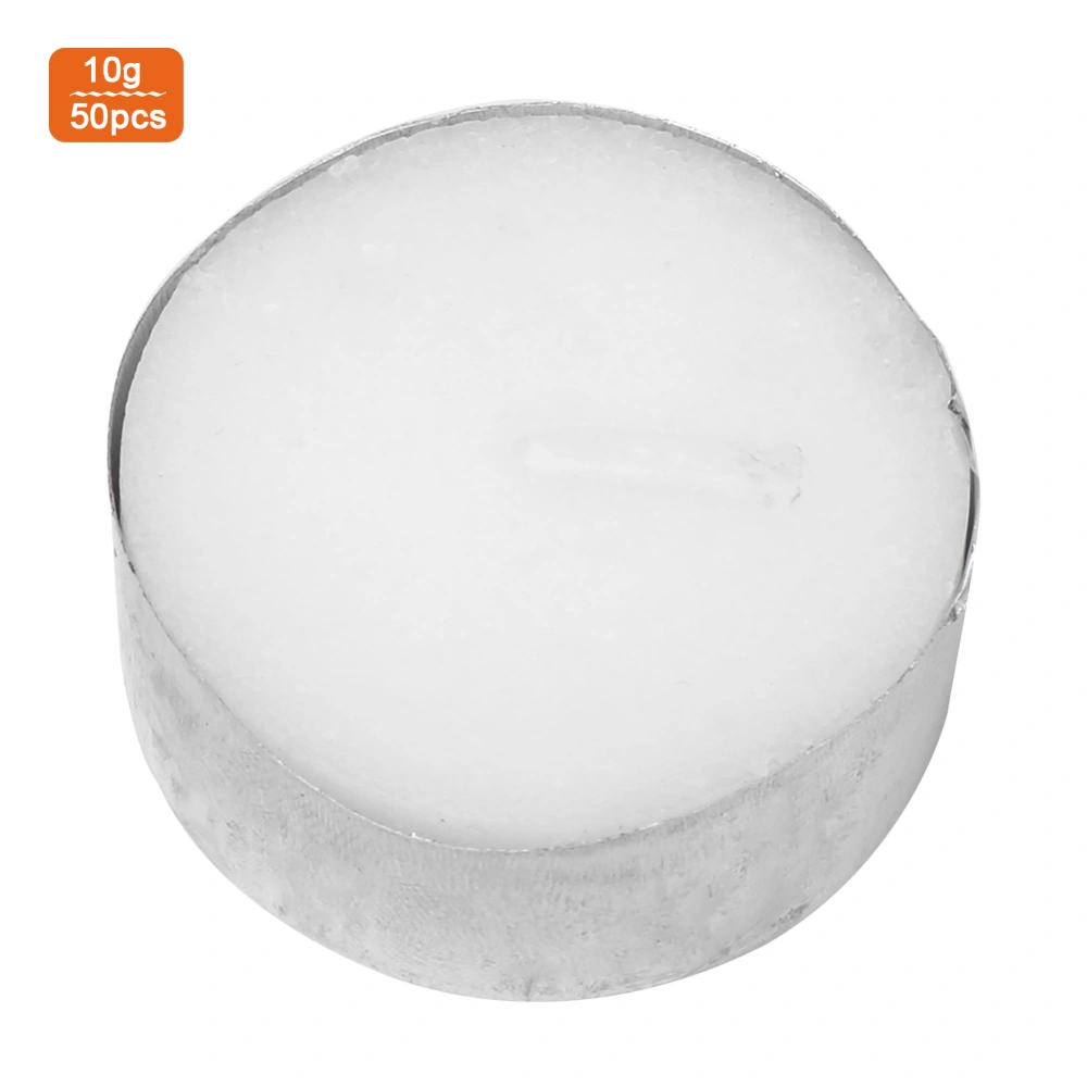 50 Pcs Tea Light Candle Pressed Smokeless Decorative White Candle for Wedding Party10g