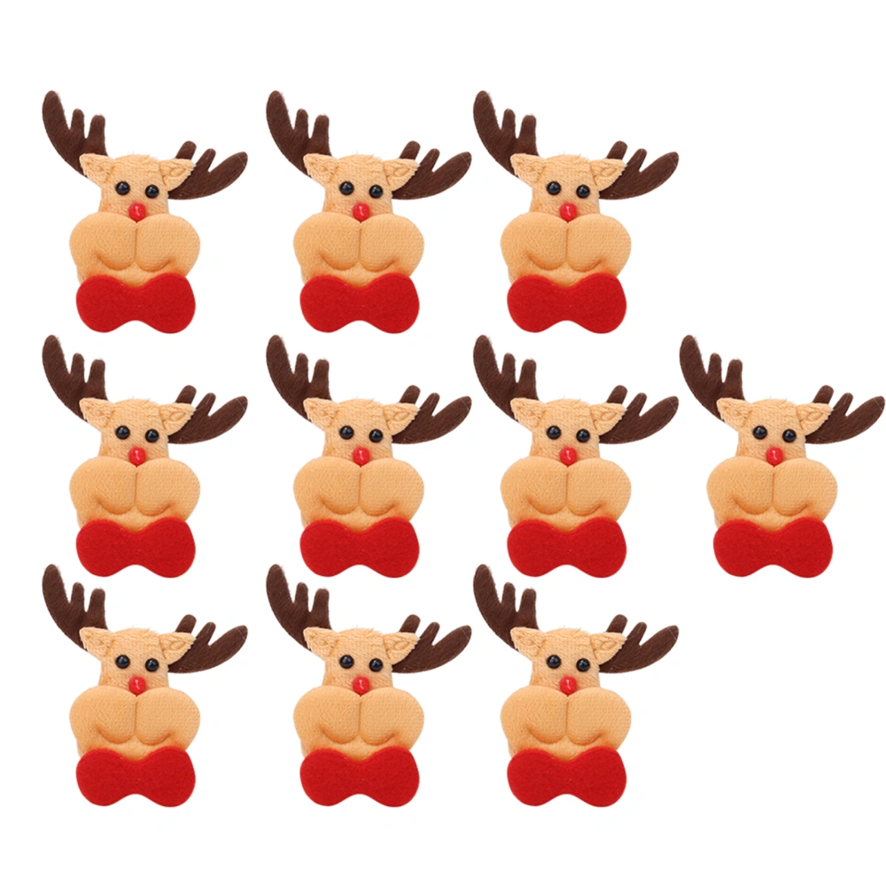 10Pcs Christmas Clothes Patches NonWoven Fabric Santa Claus Festival Decoration(Christmas Deer )