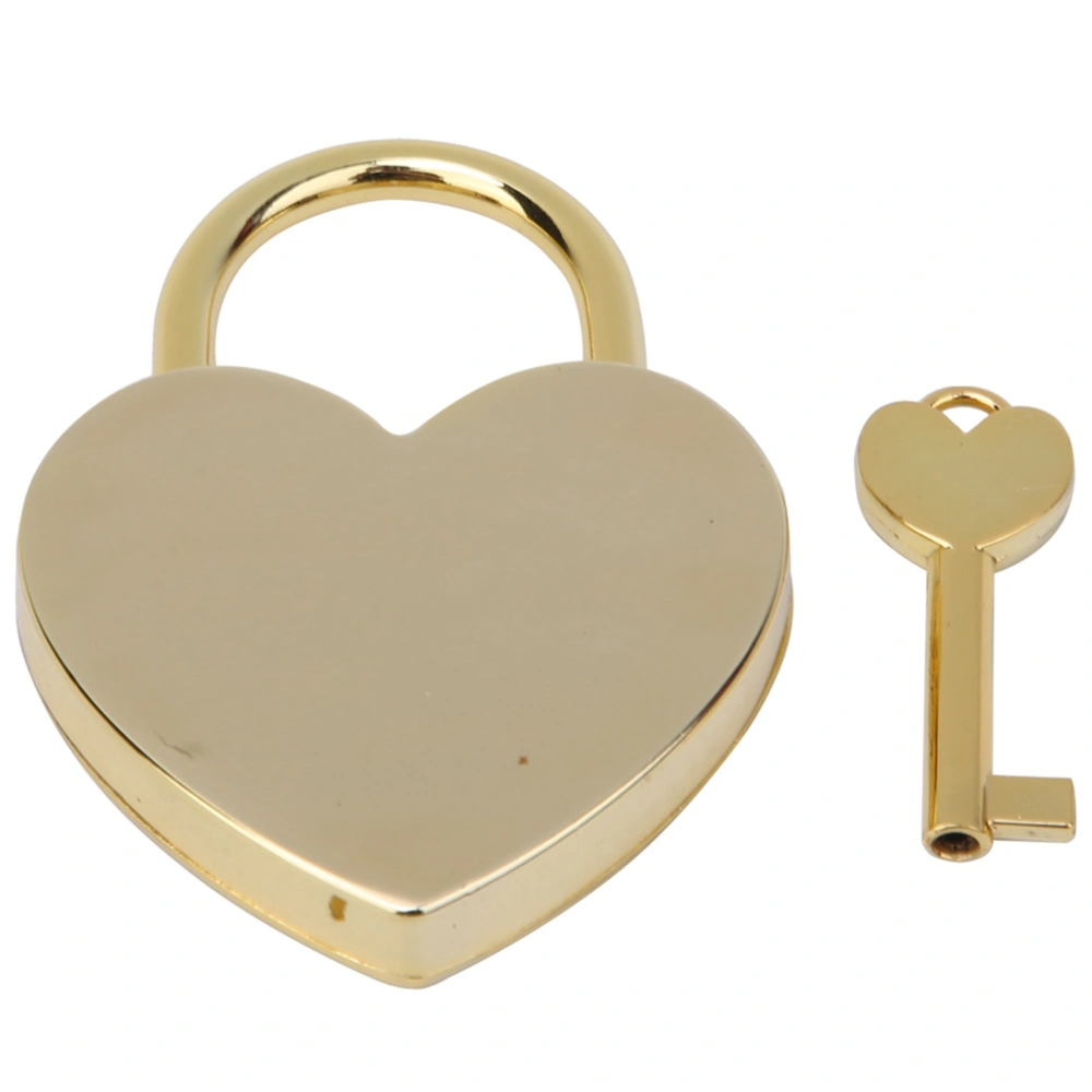 1 Set Heart Lock Metal Vintage Padlock Household Craft Supplies with Key 45x59mmImitation Gold