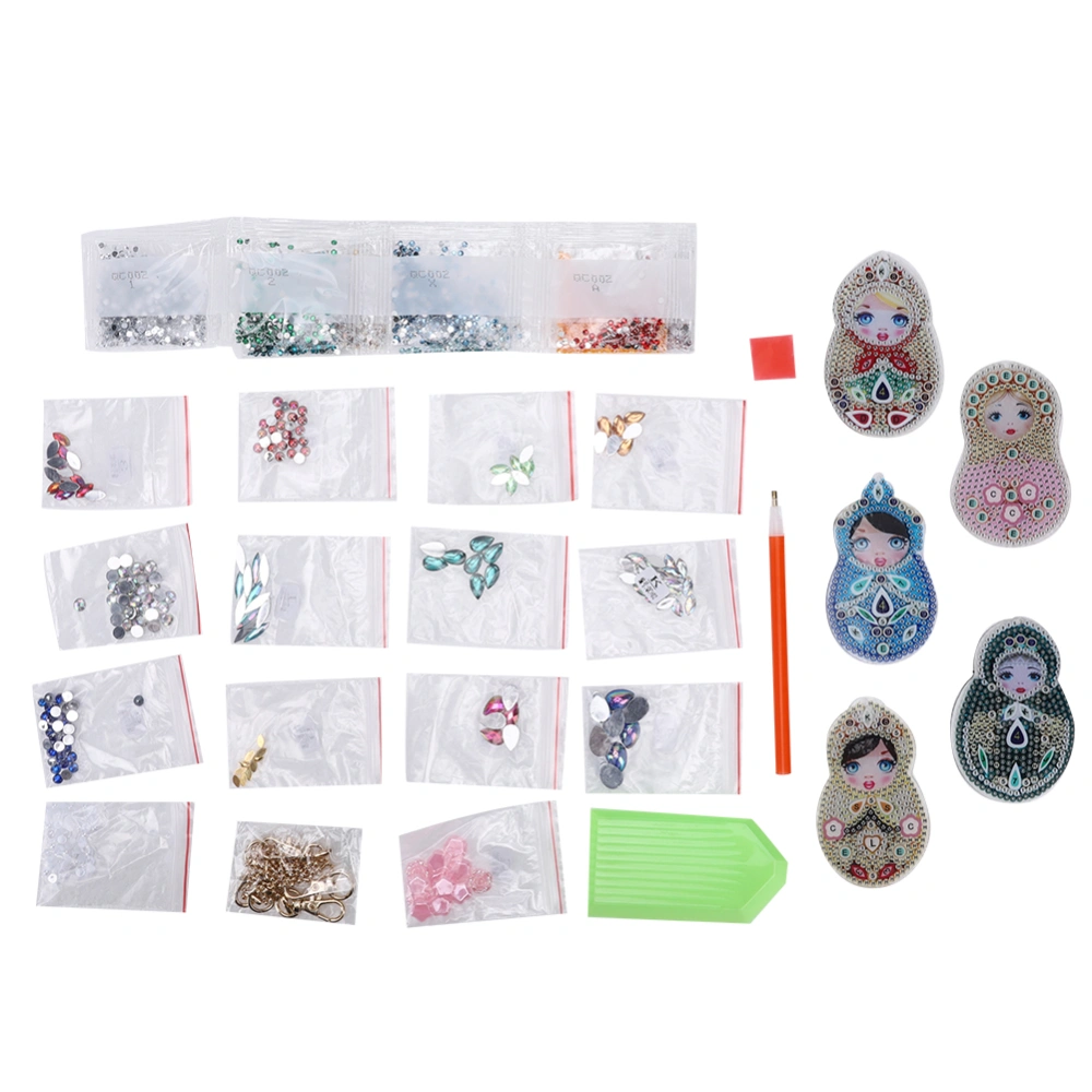 Diamond Painting Keychain DIY Cartoon Doll Pattern Full Diamond Key Ring Bag Ornament Jewelry Gifts