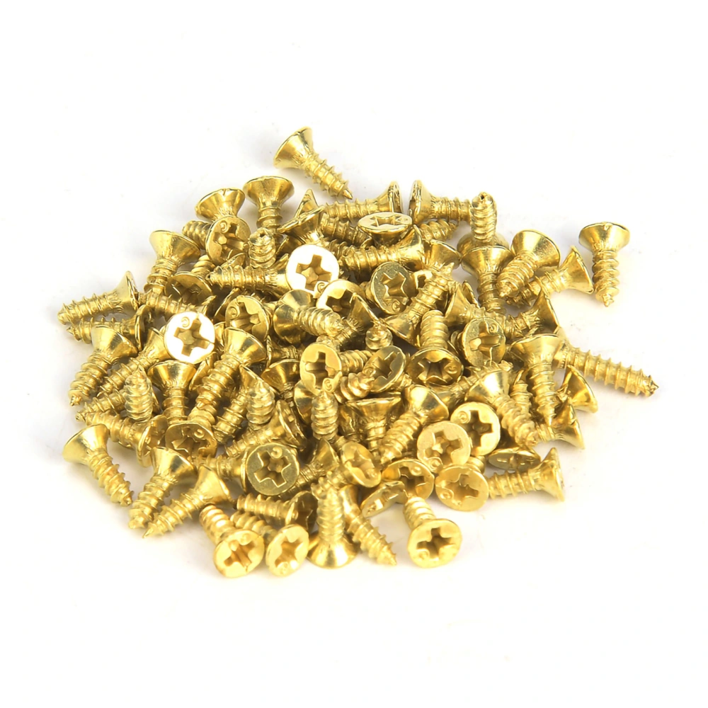 Self Tapping Screw Iron Made Antique Flat Head Screws 500g for Multiple Purpose(2x8mm Yellow)