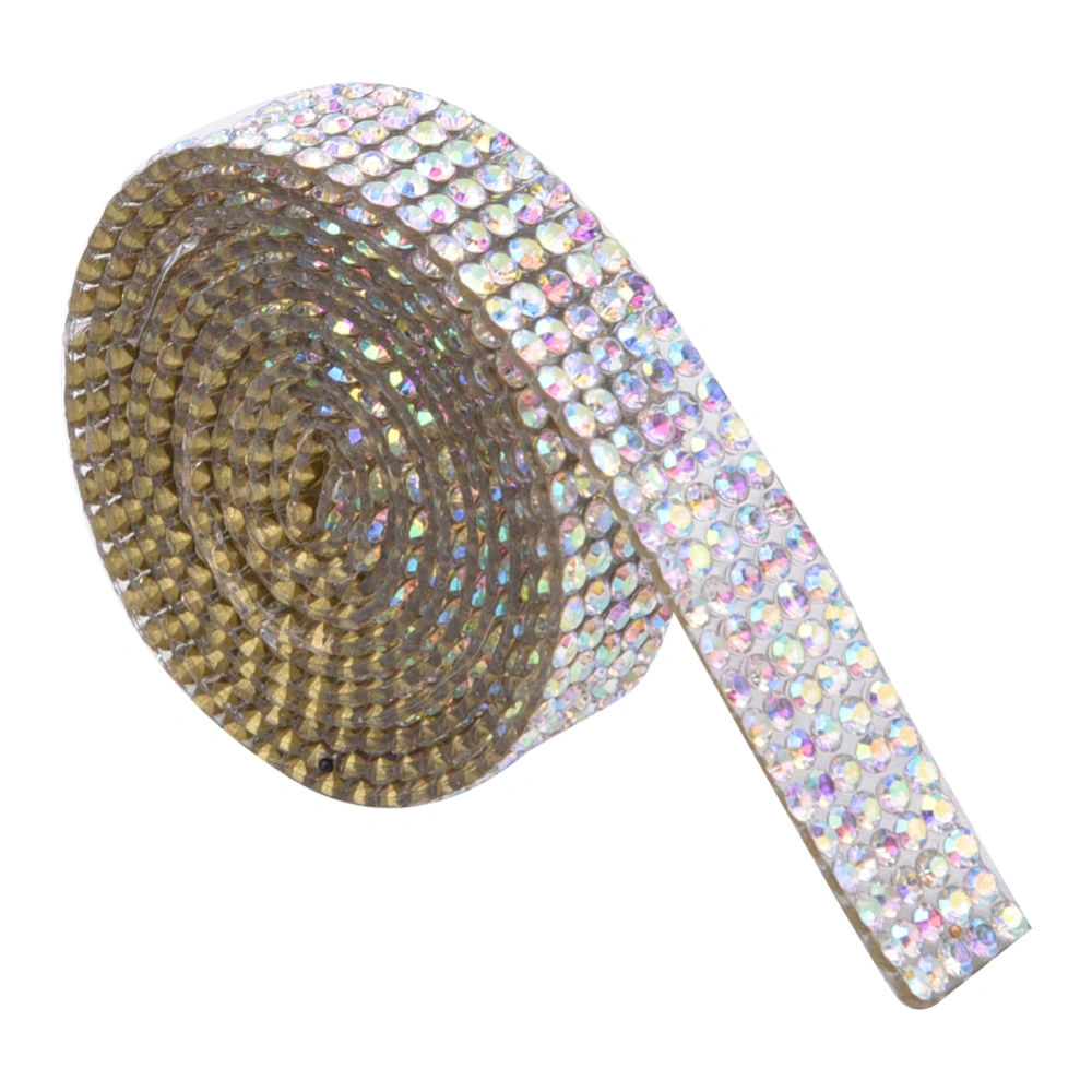 5 Rows 1m Rhinestone Trim Ribbon Hot Fix Crystal Chain Trim Garment Accessories Decoration(AB Color )