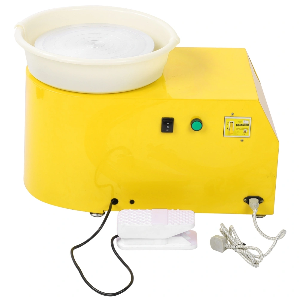 Household Ceramic Machine Electric Pottery Forming Detachable DIY Clay Tool with Foot Control 350WYellow UK Plug 220V