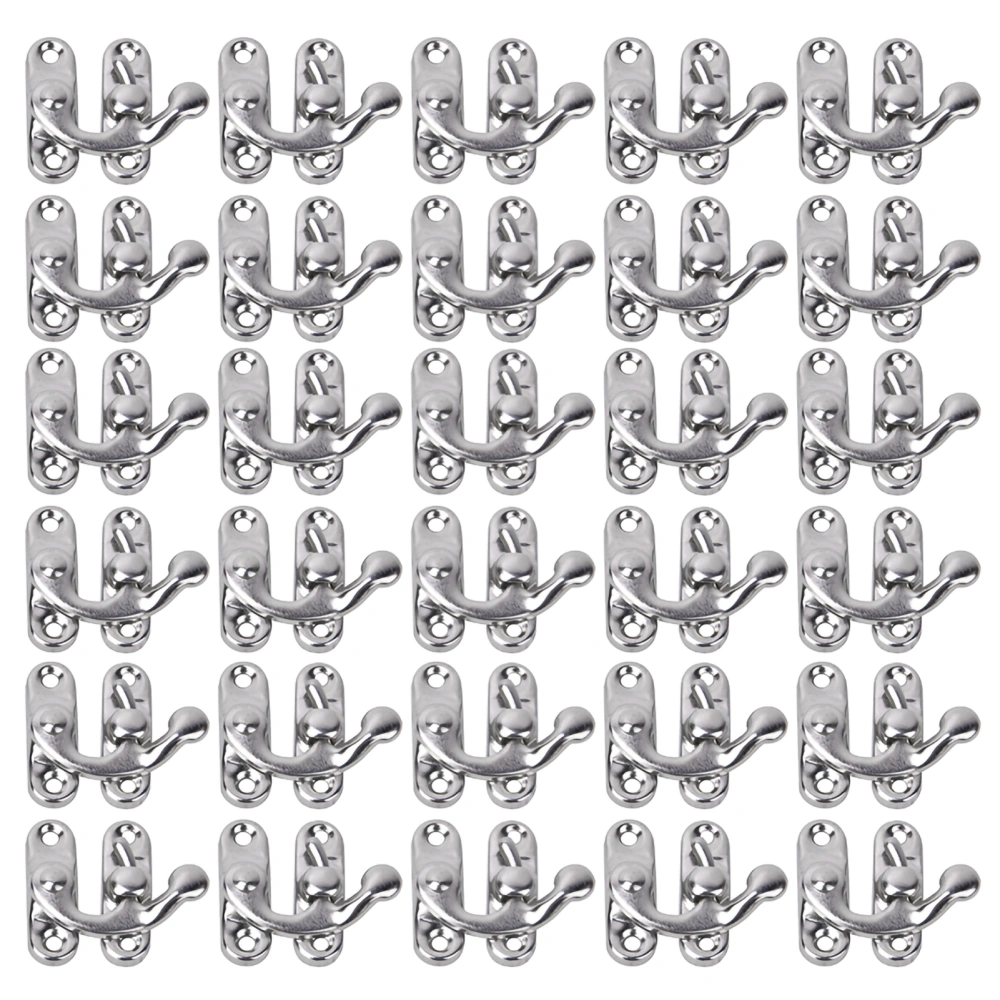 30 Pcs Hasp Hook Retro Style Iron Latch Hook Hasp for Jewelry Gift Boxes 3.2 x 2.8cmSilver Left Latch Hook Hasp