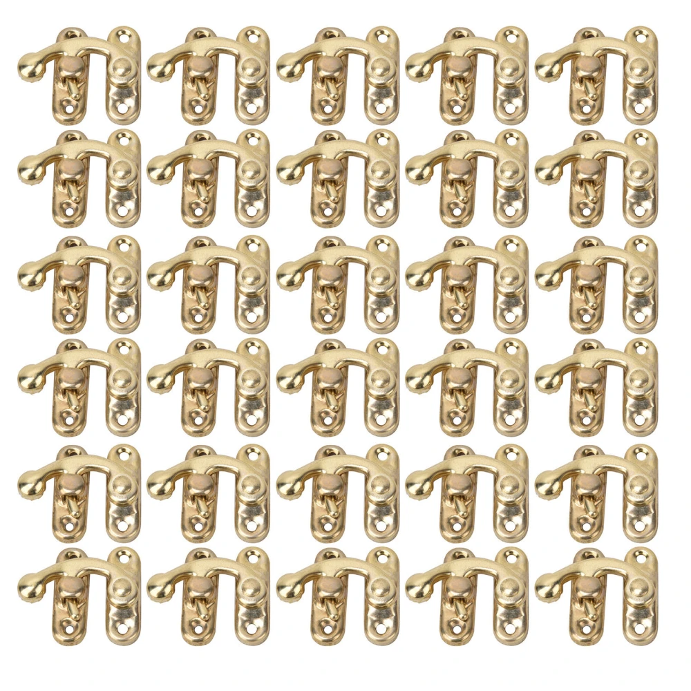 30 Pcs Hasp Hook Retro Style Iron Latch Hook Hasp for Jewelry Gift Boxes 3.2 x 2.8cmYellow Left Latch Hook Hasp