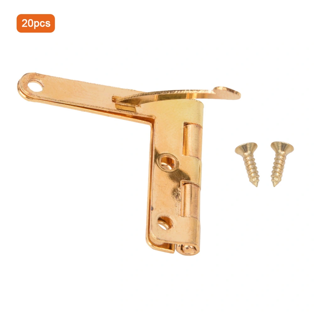 20Pcs Angle Support Spring Hinge Iron Hardware Fitting Furniture Accessories 33x30mmGold