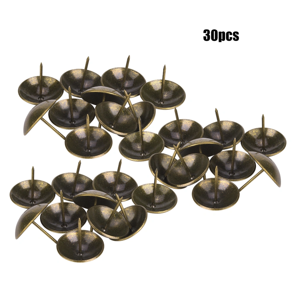 30Pcs Upholstery Nail Thickening Round Head Cyan Bronze Iron Plating Furniture Accessories30x30mm (thickening)