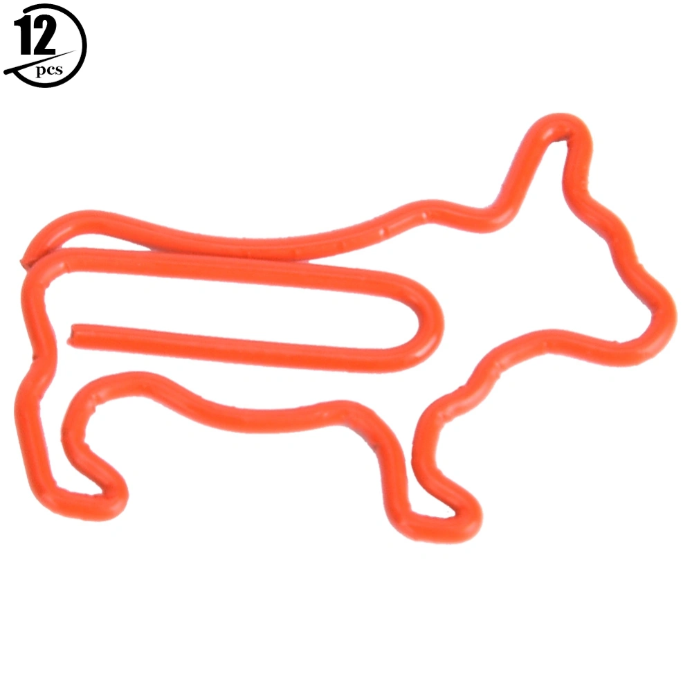 12Pcs Paper Clip Dog Cartoon Shape Photos Tickets Notes Stationery Office School Supplies