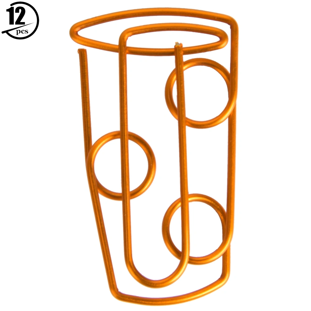 12Pcs Paper Clip Metal Waste Container Shape Photos Notes Stationery Office School Supplies