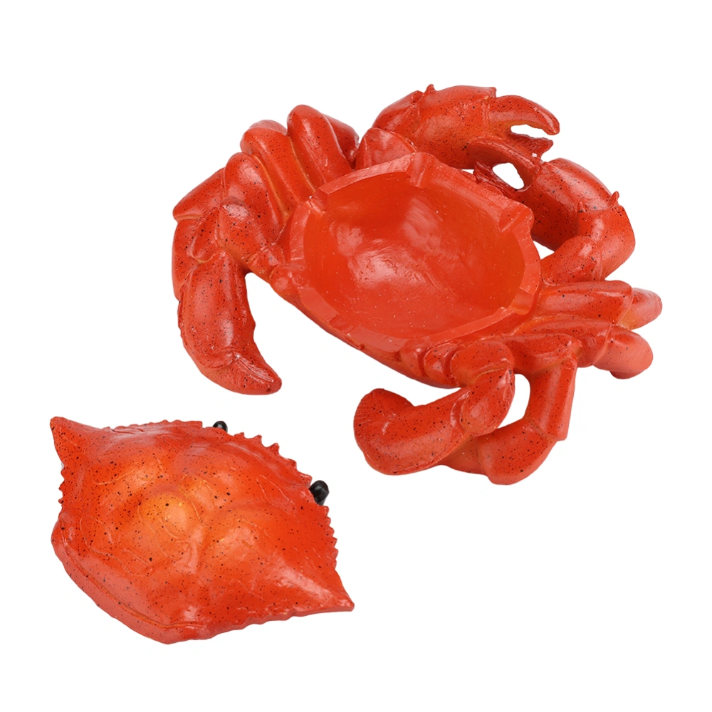 Ashtray Resin Crab Shape Ornament with Cover Father Gift Home Office Decoration16x14.5x6cm