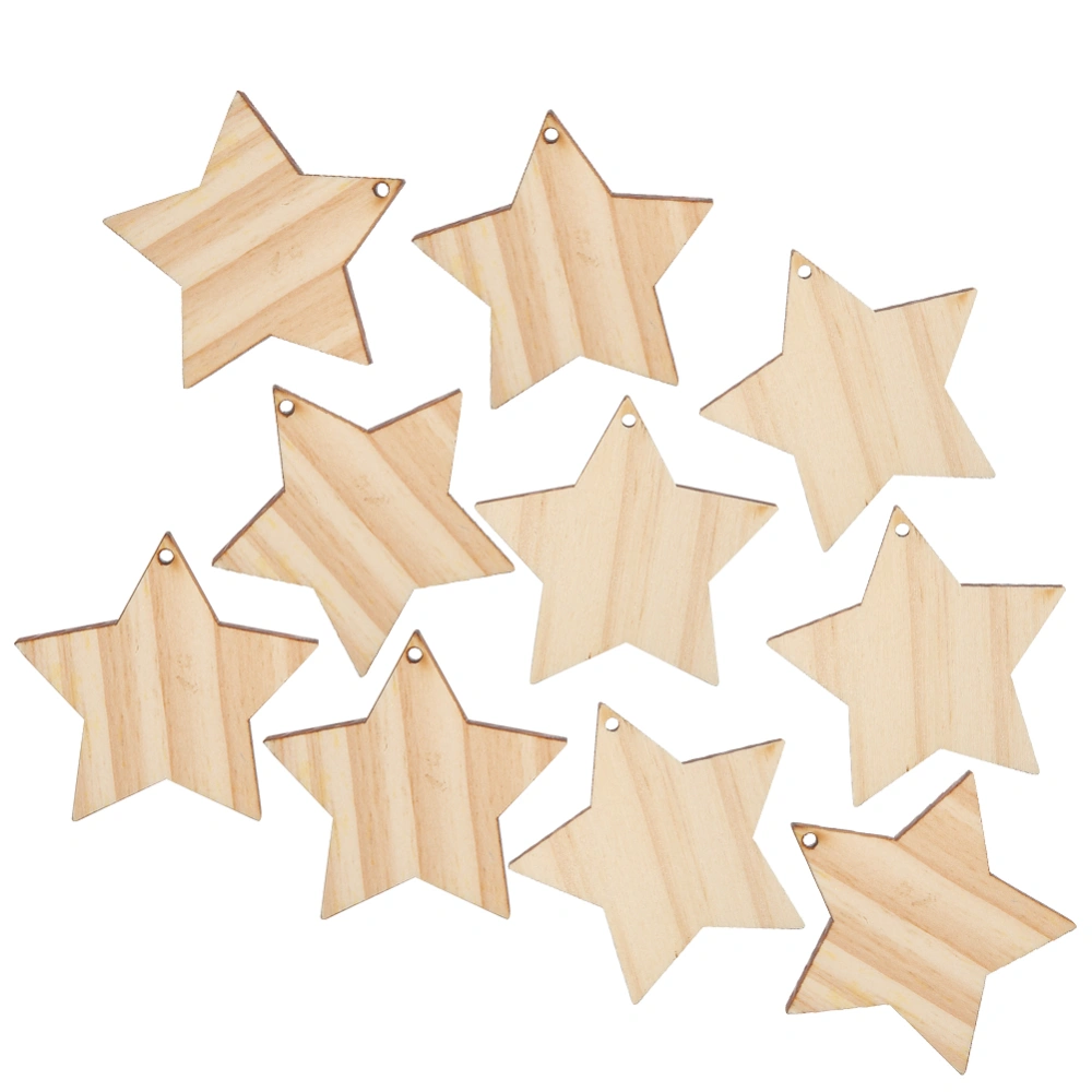 10Pcs Wooden Hanging Plates DIY Hand Made Craft New Year Christmas Tree Decoration Supplies(NO.5 )