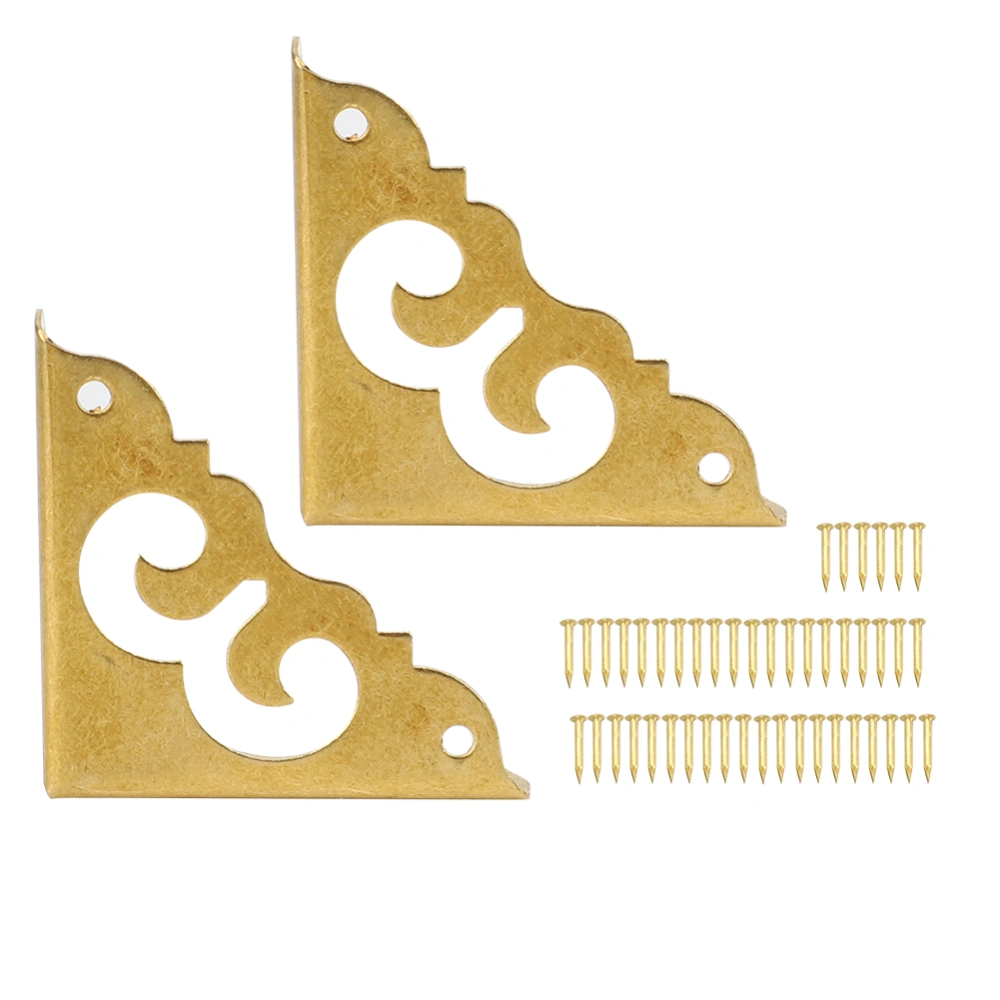 6Pcs Retro Decorative Corner Cover Brass Jewelry Gift Box Guard Furniture Hardware Accessories