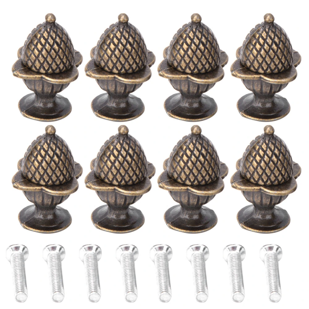 8PCS Single Hole Furniture Handle European Style Bronze Pulls Knob for Drawer Cupboard Cabinet