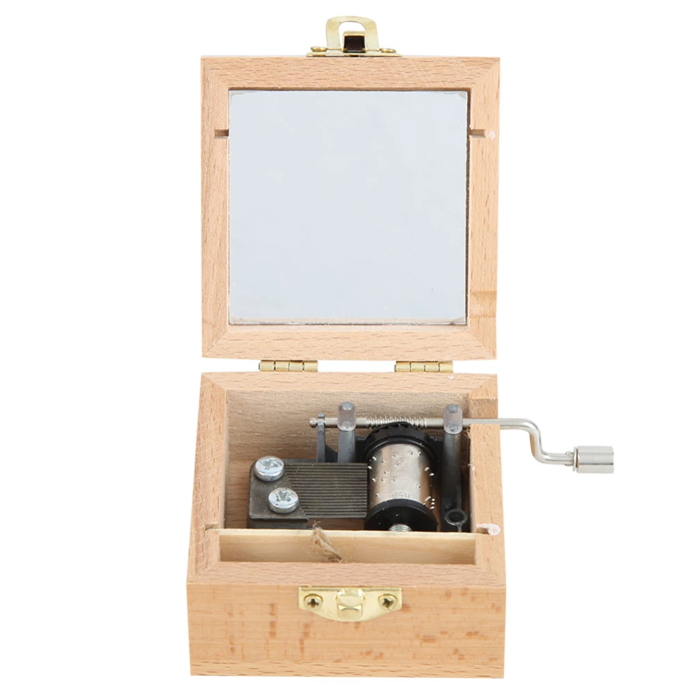 Beech Wooden Music Box Students Gift HandCranking Music Box with High Accuracy Mechanism(Sun )