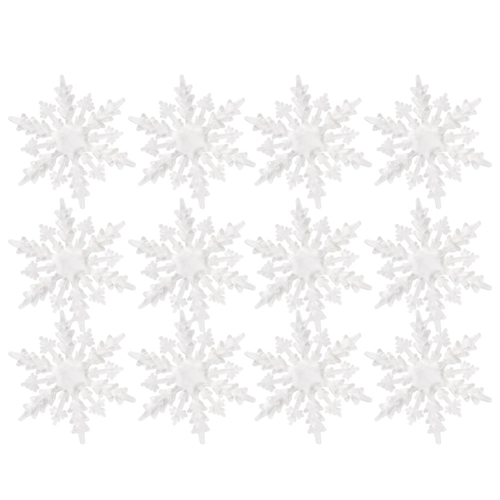 12 Pcs Snowflakes Ornament Transparent Acrylic Holiday Decorative Accessory <br>Snowflake