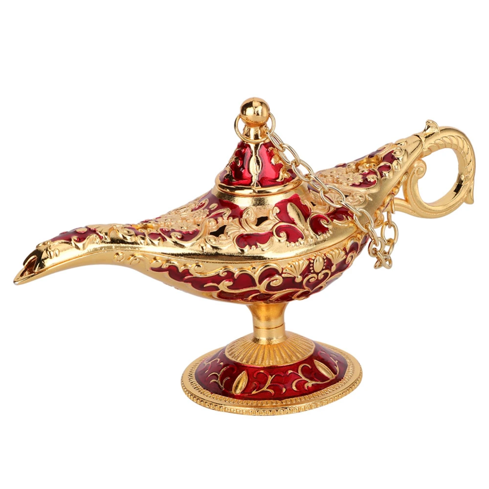 Wishing Light Craft European Vintage Tea Lamp Decoration Gift Ornament(Gold Red)