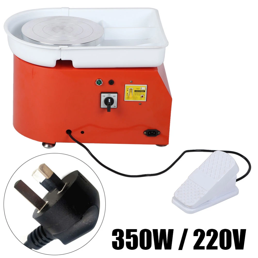 Electric Pottery Wheel Ceramic Machine Pedal Control Ceramic Art Tool 350W 220V AU Plug Orange