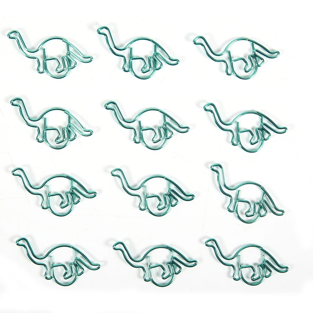 12 Pcs Clip Dinosaur Shaped Color Coated MultiFunction Thickened Paper Clip 3x3cm