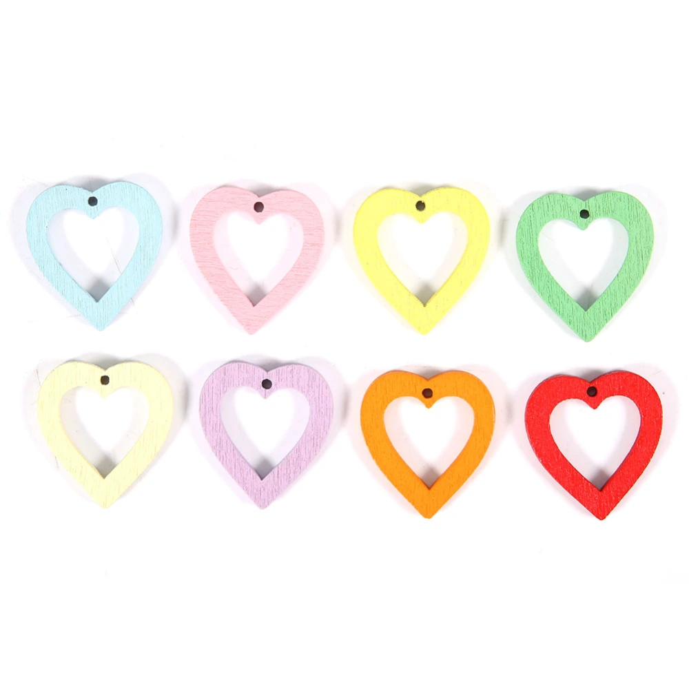 50 Pcs Wooden Earring Accessory Random Color Phone Hair Decorative Pendant Kit(Type 2)