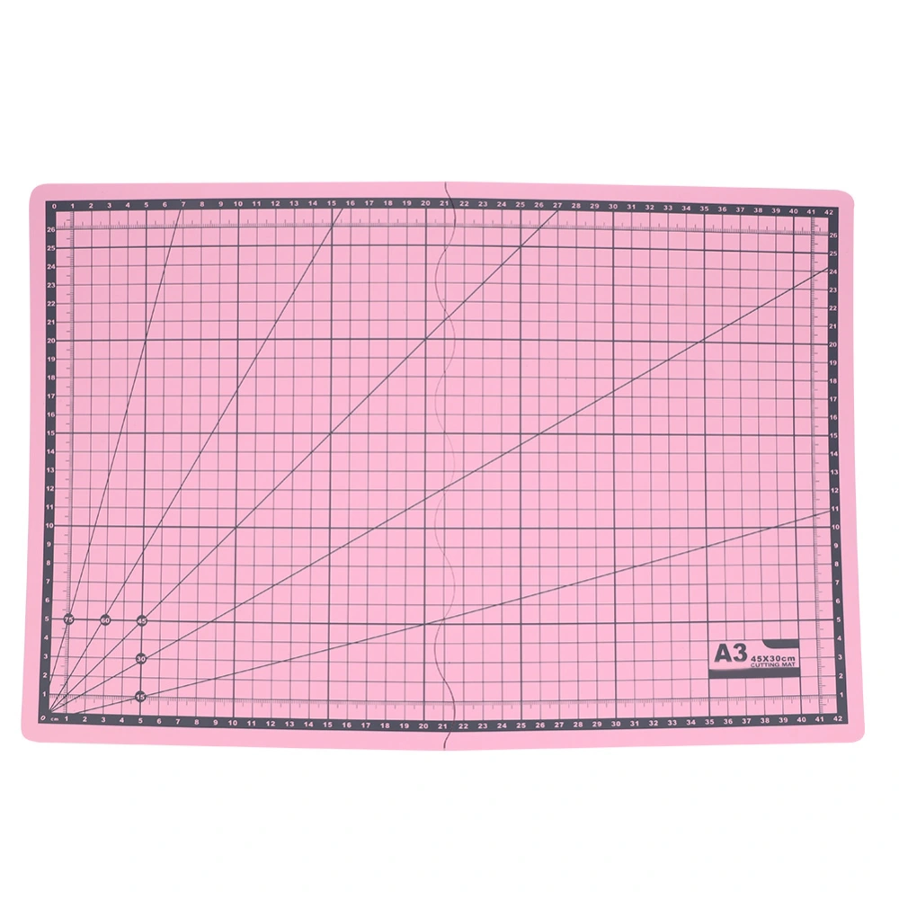 A3 Foldable Cutting Pad Composite PVC White Core Self Healing DIY HandMade Tool(Pink)