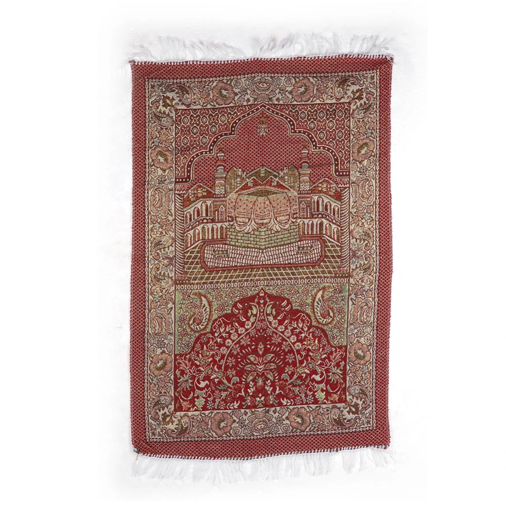 Red Muslim Cotton Carpet Thin Type Mosque Worship Supplies Home Bedroom Decoration