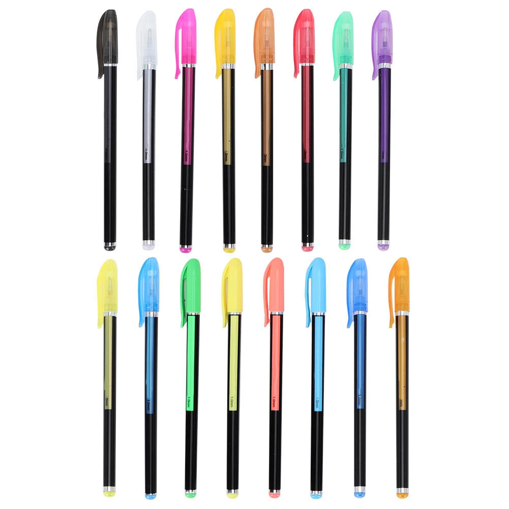 1mm Bullet Tip Gel Pen Coloured Fluorescence Nite Writer Pen for Drawing Marker(16 Colors)