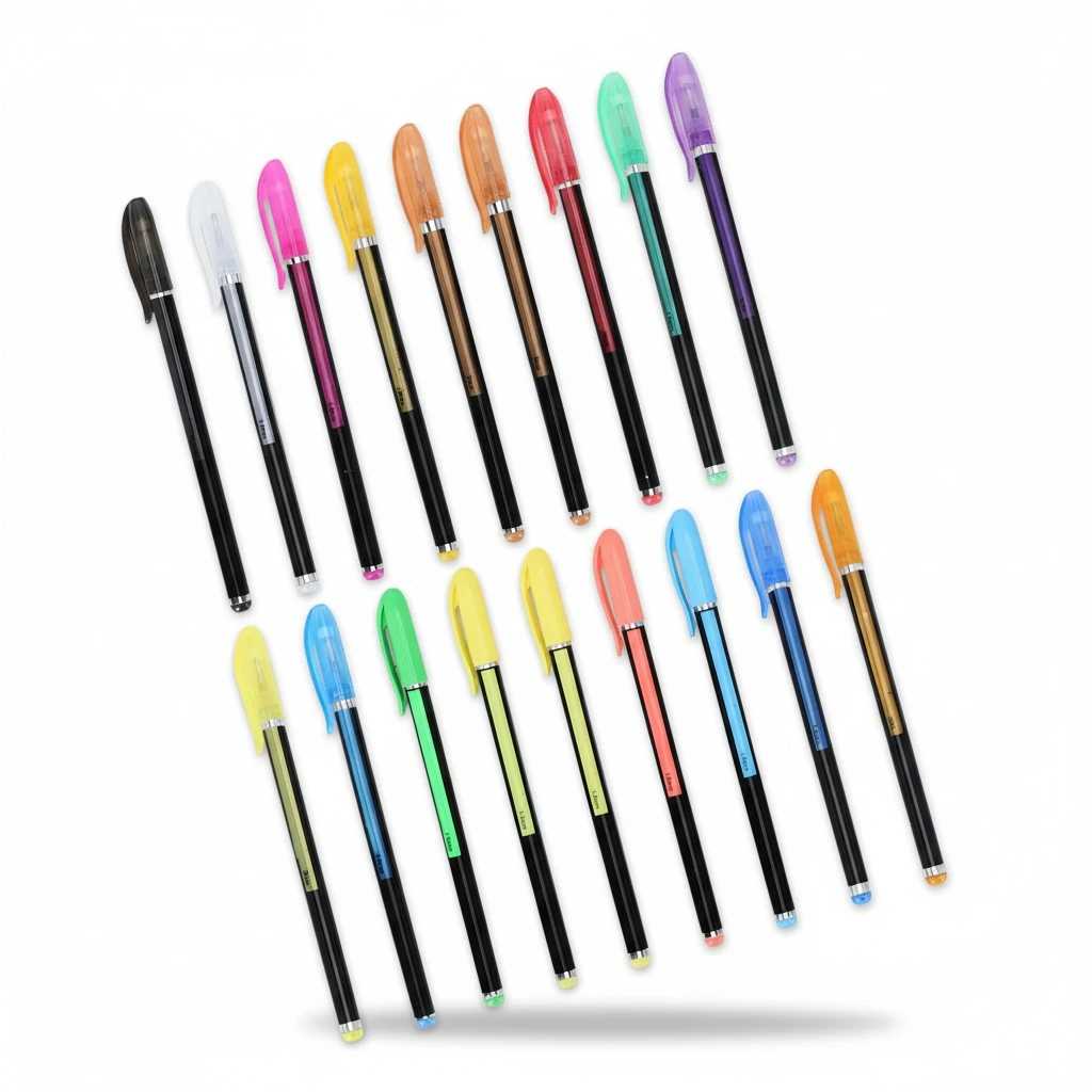 1mm Bullet Tip Gel Pen Coloured Fluorescence Nite Writer Pen for Drawing Marker(16 Colors)