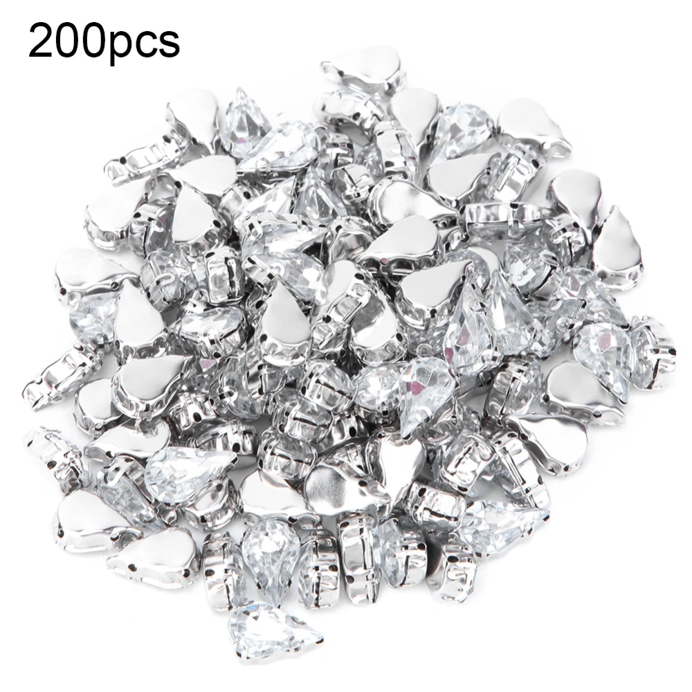 200 Pcs Acrylic Tear Drop DIY Decoration Accessory for Clothing Shoe Bag(10x14mm)