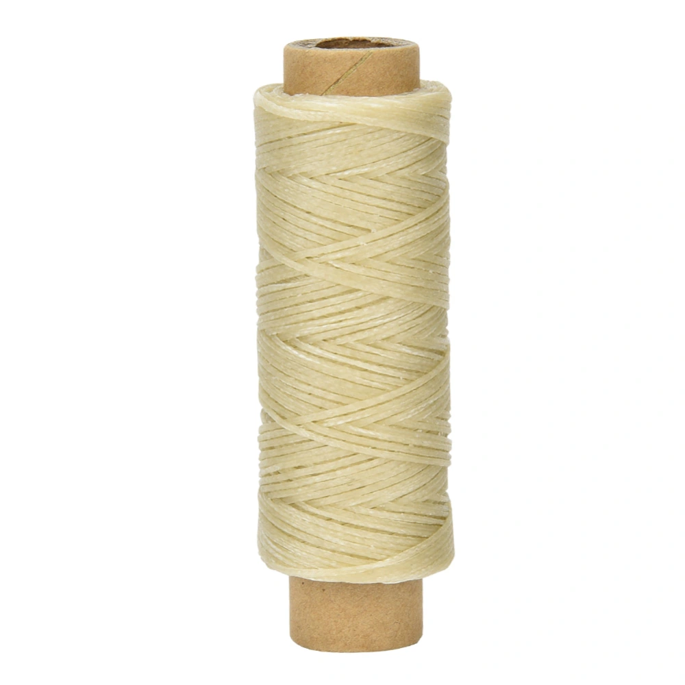 50 Meters/Roll 150D/16 Leather Crafts Flat Sewing Thread Hand Stitching Waxed Thread (Beige)