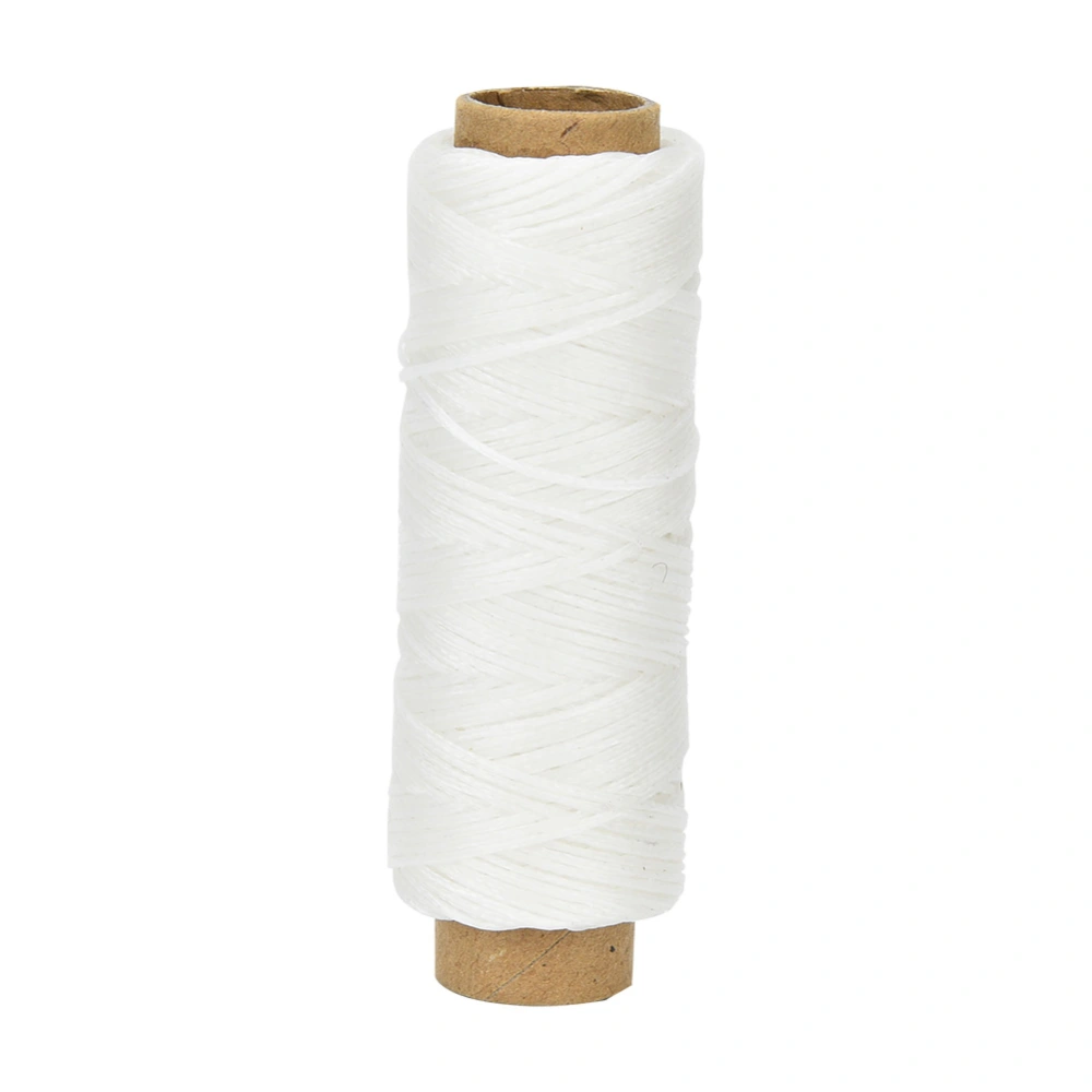 50 Meters/Roll 150D/16 Leather Crafts Flat Sewing Thread Hand Stitching Waxed Thread (White)