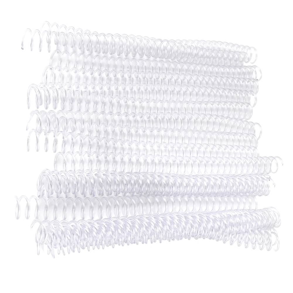 20pcs 30 Hole LoosE leaf Plastic Binding Ring Spring Spiral Rings for A4 Paper 19mm transparent