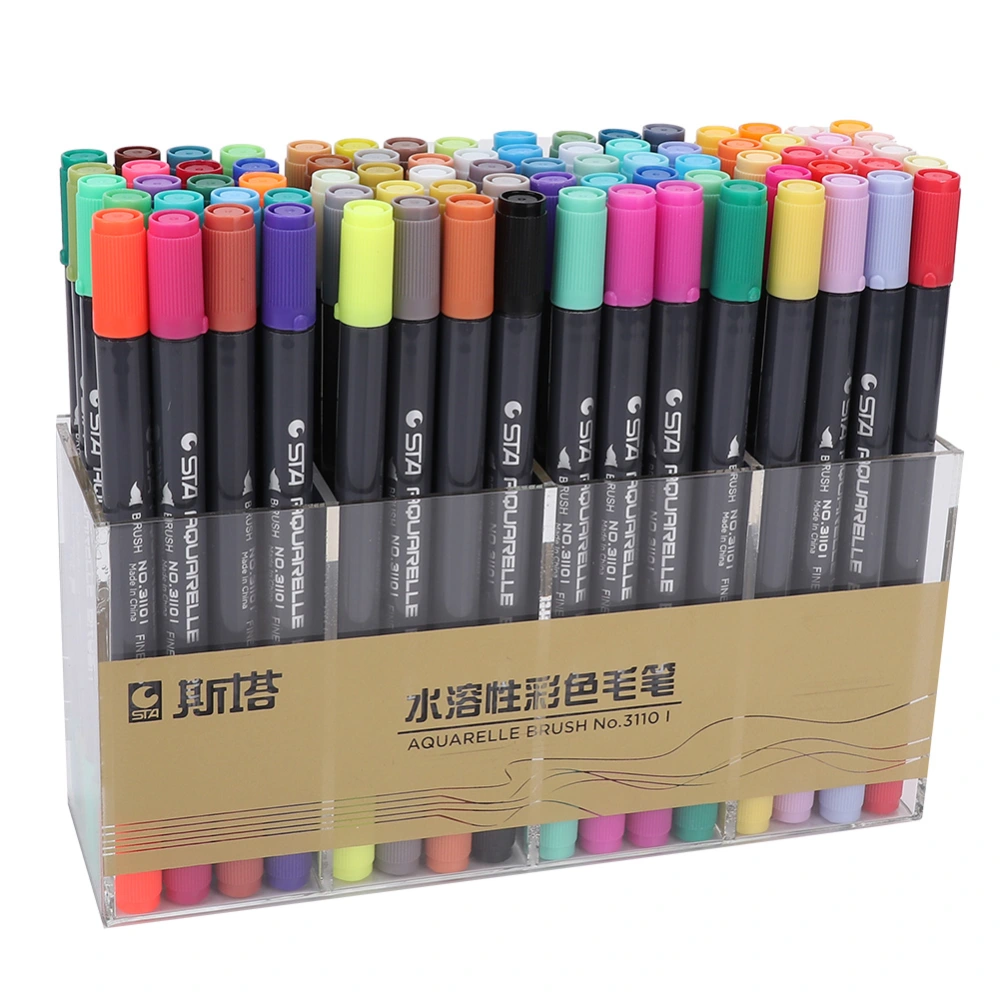 Dual Tip Water-Soluble Marker Pen Sketch Manga Painting Pen Art Supplies (3110, 80 Color)