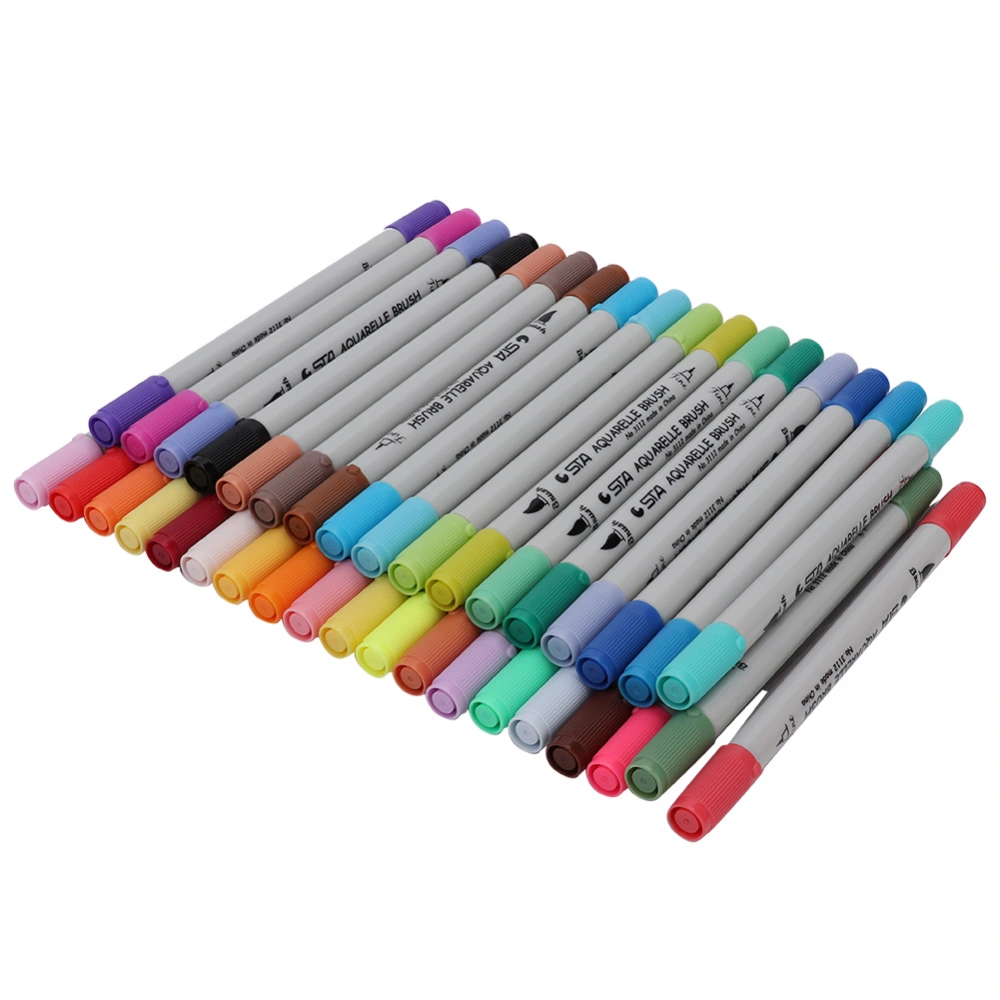 Dual Tip Water-Soluble Marker Pen Sketch Manga Painting Pen Art Supplies (3112, 36 Color)